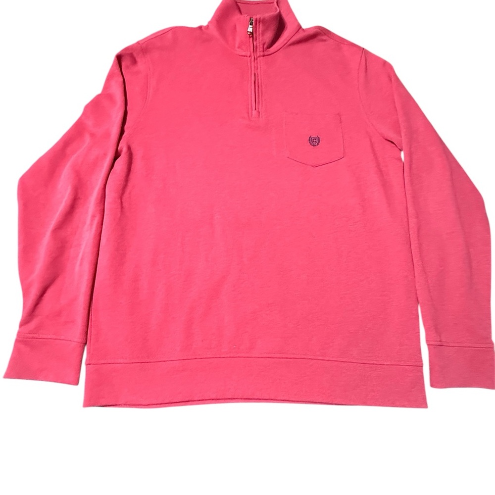 Chaps Men’s Half-Zip Pullover in Coral